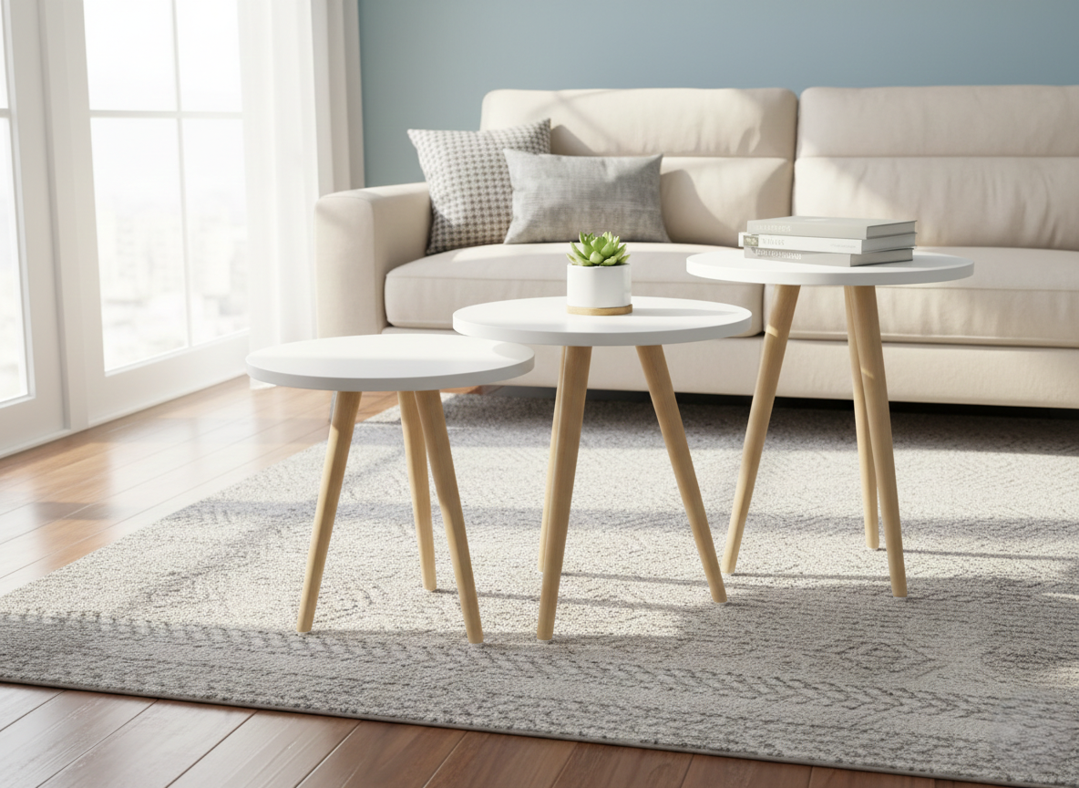 Round Side Table Set ( 3 TABLES )