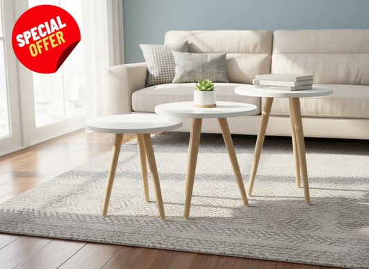 Round Side Table Set ( 3 TABLES )
